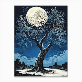 Moonlit Tree Canvas Print