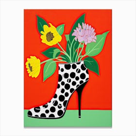 Her Soles in Bloom: Women's Shoe Artistry Canvas Print