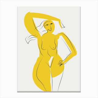 Lady In Yellow Canvas Print