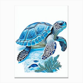 Conservation Sea Turtle, Sea Turtle Decoupage 1 Canvas Print