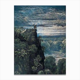 Satan Overlooking Paradise by Gustave Doré for John Milton’s epic 1667 poem Paradise Lost. Illustrated in 1866 | Fully Remastered HD and Full Color Canvas Print