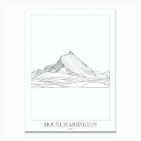 Mount Washington Usa Line Drawing 7 Poster Canvas Print