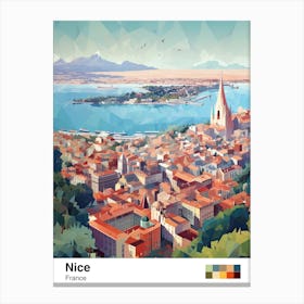 Nice, France, Geometric Illustration 3 Poster Canvas Print