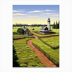 Fort Vancouver National Historic Site Fauvism Illustration 5 Canvas Print