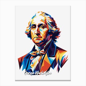 George Washington 01 Portrait WPAP Pop Art Canvas Print