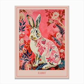 Floral Animal Painting Rabbit 4 Poster Canvas Print