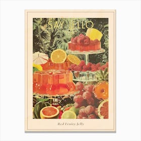 Red Fruity Jelly Retro Collage 2 Poster Canvas Print