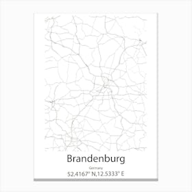 Brandenburg,Germany Minimalist Map Canvas Print