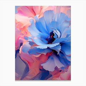 Flowers In Blue And Pink Canvas Print