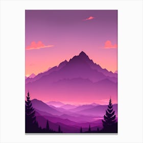 Misty Mountains Vertical Composition In Purple Tone 13 Canvas Print