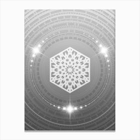 Geometric Glyph in White and Silver with Sparkle Array n.0013 Canvas Print