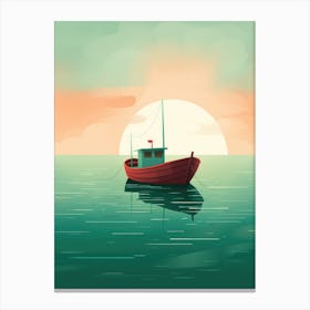 Boat In The Sea Canvas Print