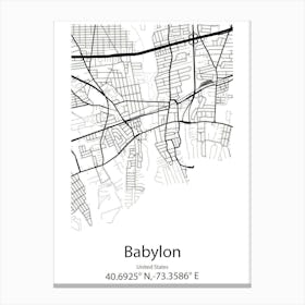 Babylon,United States Minimalist Map 1 Canvas Print