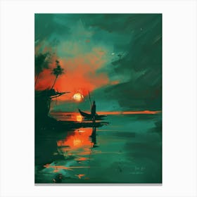 Sunset At The Beach 38 Canvas Print