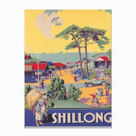 Shillong India Vintage Travel Poster Canvas Print
