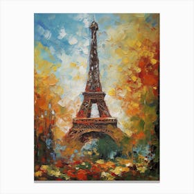 Eiffel Tower Paris France Vincent Van Gogh Style 13 Canvas Print