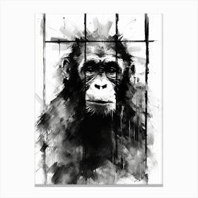 Thinker Monkey Drip Graffiti 2 Canvas Print