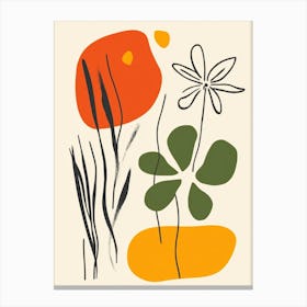 Flowers And Grass Canvas Print