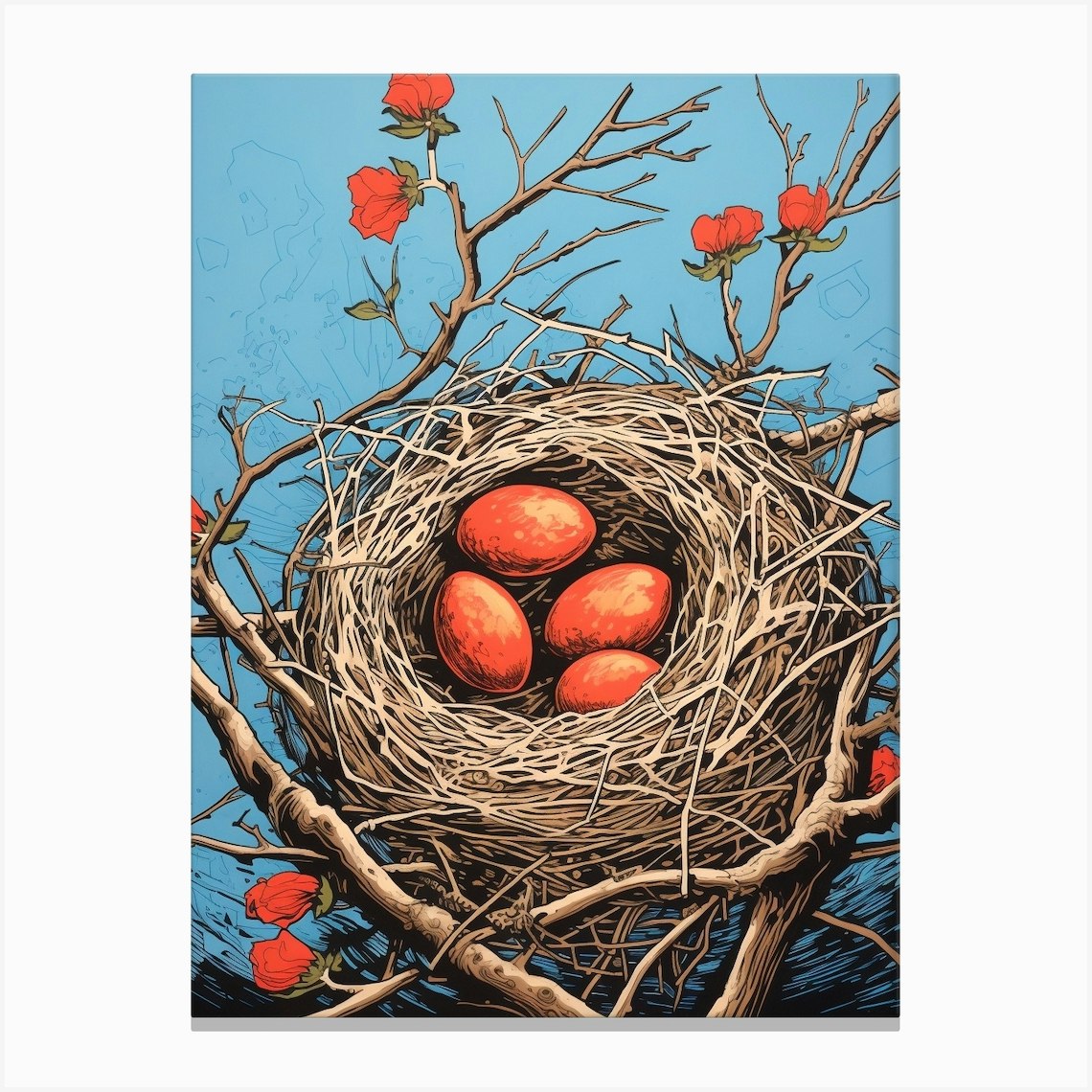 Three - Bird Nest Poster Print