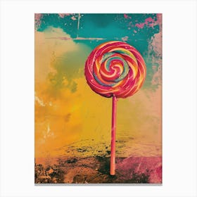 Rainbow Lollipop Retro Photo Canvas Print