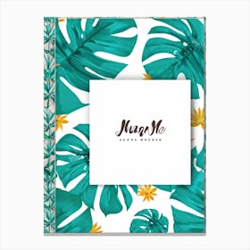 Square Tropical Floral Graphic Tree Branches Embrace Modern Minimalism Amidst A Dense Jungle Of Flo (2) Canvas Print