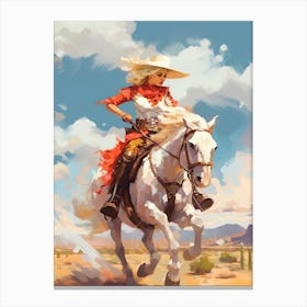 Cowgirl Impressionism Style 7 Canvas Print