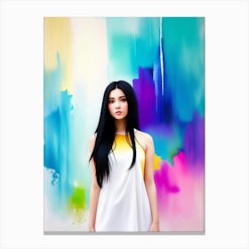 Asian Girl In White Dress 1 Canvas Print