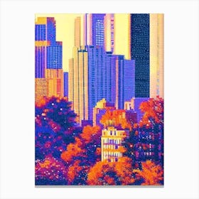 Raleigh, City Us  Pointillism Canvas Print