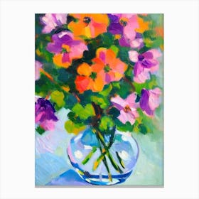 Columbine Floral Abstract Block Colour 1 Flower Canvas Print