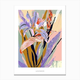 Colourful Flower Illustration Poster Lavender 4 Canvas Print