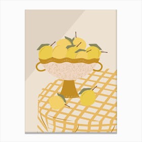 Colorful Lemon Basket Print Canvas Print