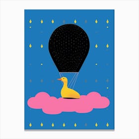 Abstract Geometric Duckling With A Hot Air Balloon 2 Canvas Print