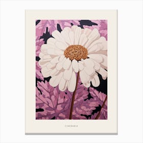 Flower Illustration Cineraria 3 Poster Canvas Print