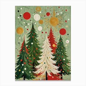 Christmas Trees And Splatters Canvas Print