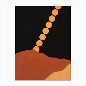 Mountain Hill Moon Phases Canvas Print