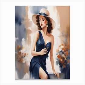Woman In A Hat 1 Canvas Print
