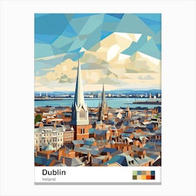 Dublin, Ireland, Geometric Illustration 2 Poster Canvas Print
