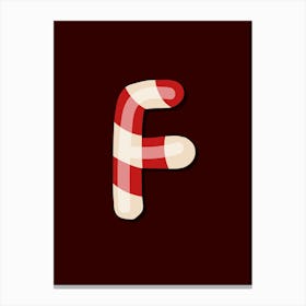 Candy Cane Christmas Letters Living Room Holiday Display 06 Canvas Print