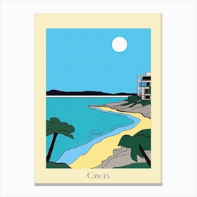 Poster Of Minimal Design Style Of Cancun, Mexico 3 Canvas Print