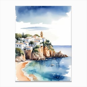 Spanish Ibiza Travel Poster Watercolor Painting (13) Canvas Print