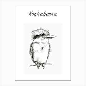 B&W Kookaburra Poster Canvas Print