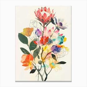 Protea 1 Collage Flower Bouquet Canvas Print