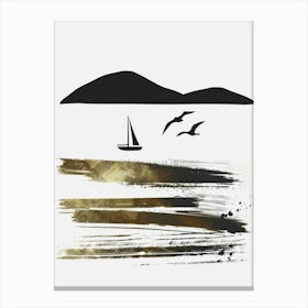 Sailboat In The Sea 3 Canvas Print