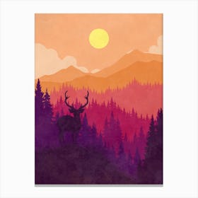 Deer In The Forest Canvas Print