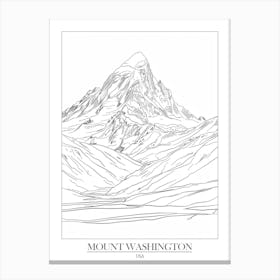 Mount Washington Usa Line Drawing 5 Poster Canvas Print