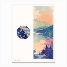 Hakone Japan 3 Cut Out Travel Poster Canvas Print