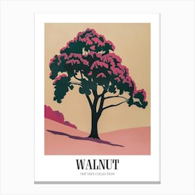 Walnut Tree Colourful Illustration 4 Poster Canvas Print