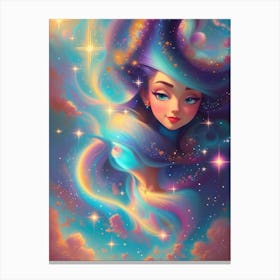 Girl In Space 2 Canvas Print