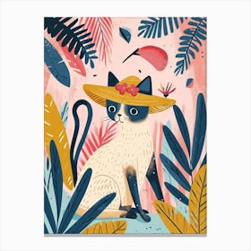 Balinese Cat Storybook Illustration 2 Canvas Print