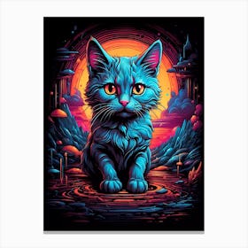 Psychedelic Cat Canvas Print